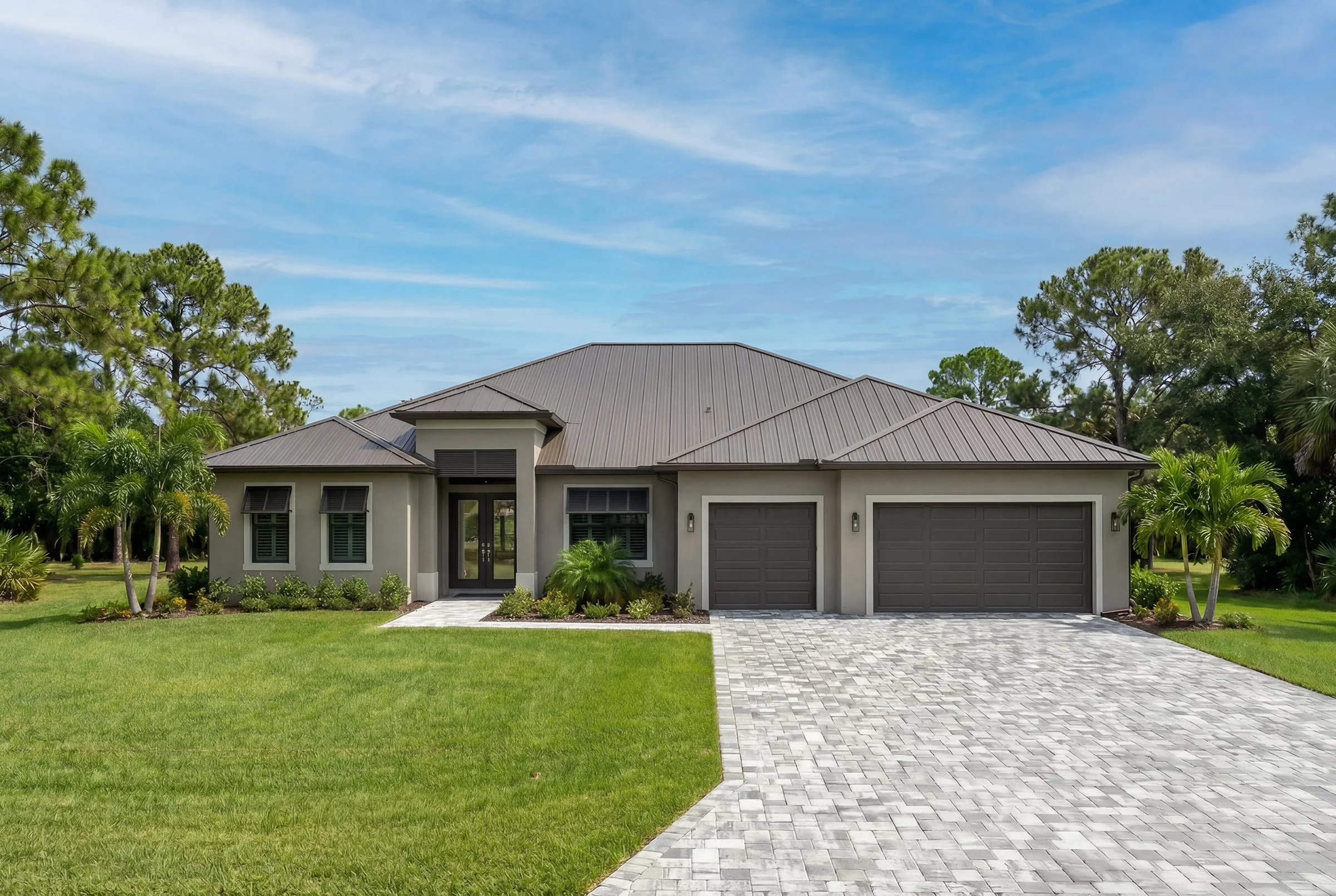 AI exterior rendering — New Age Midday — Bluestream Design Studio