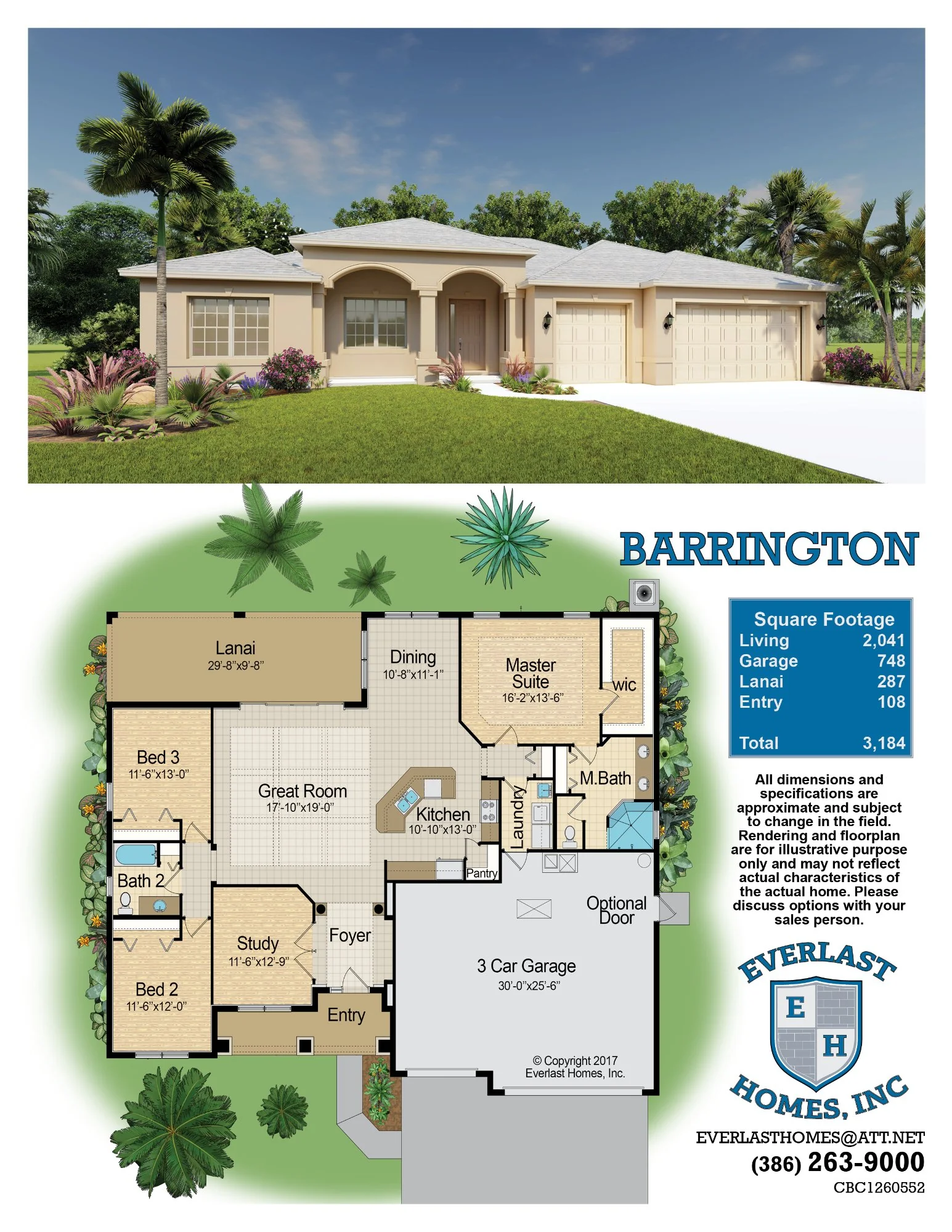 Barrington model home builder brochure — custom home builder marketing flyer design