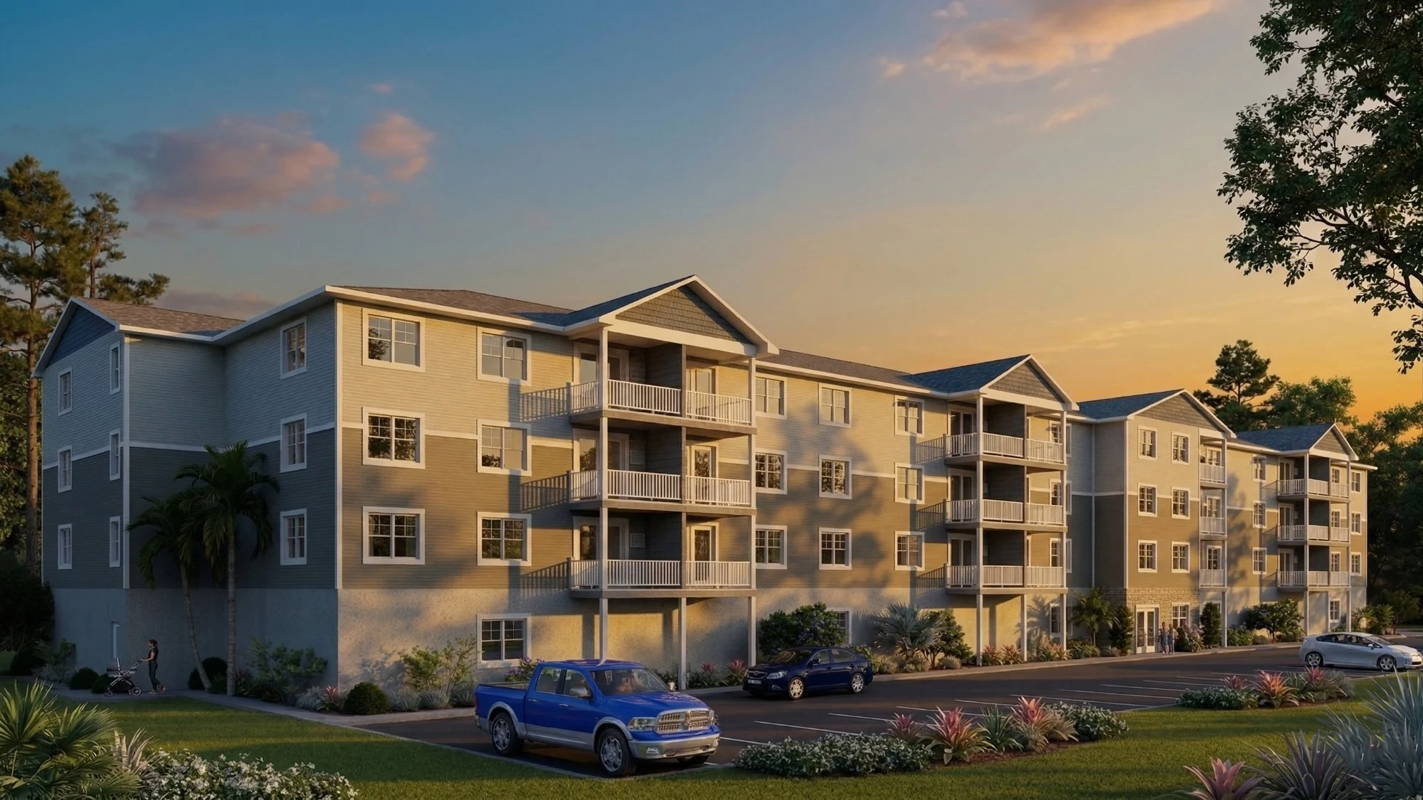 Apartment complex rendering