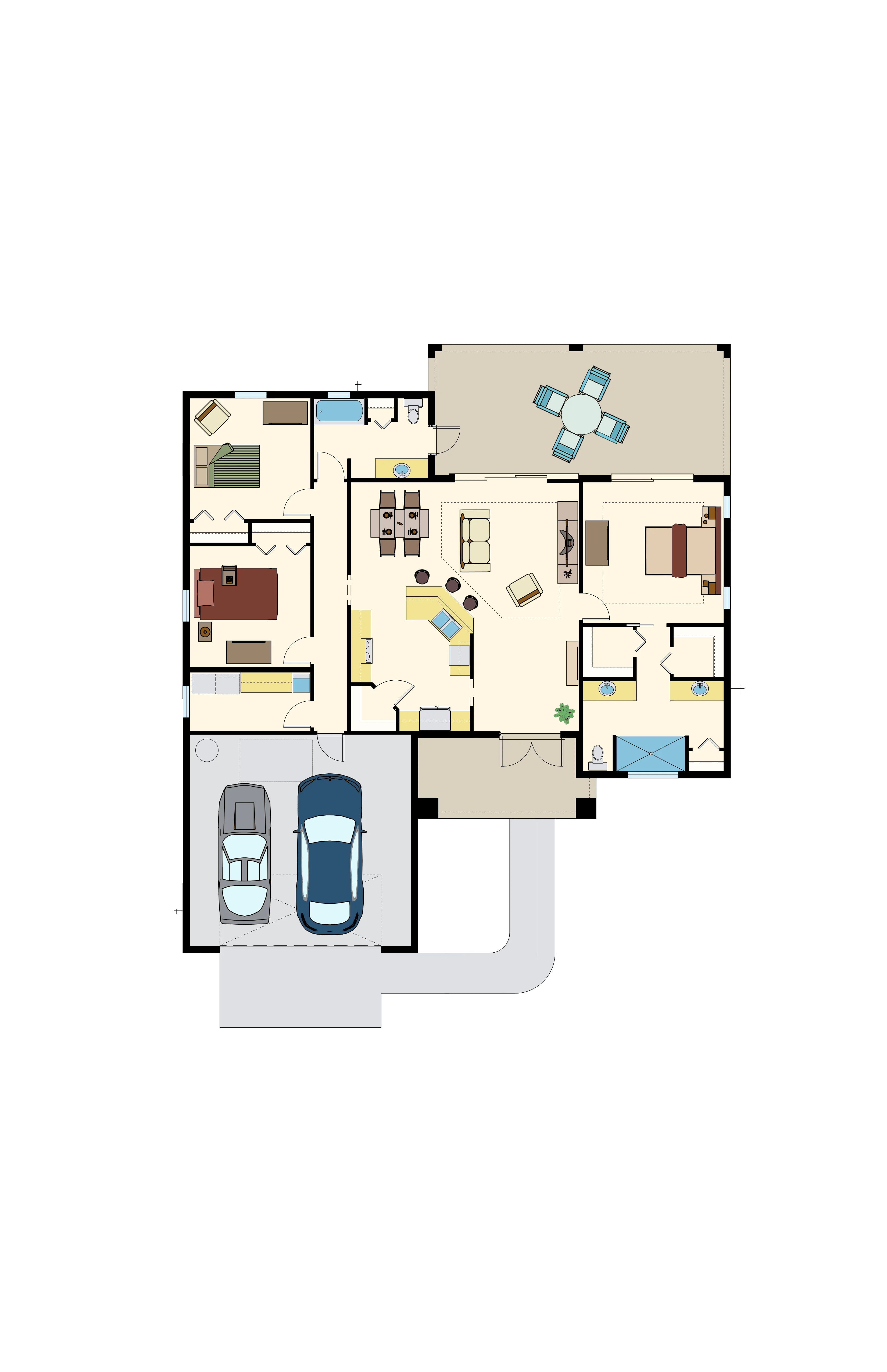 Color floor plan sample 14 — residential floor plan design services for builders and homeowners