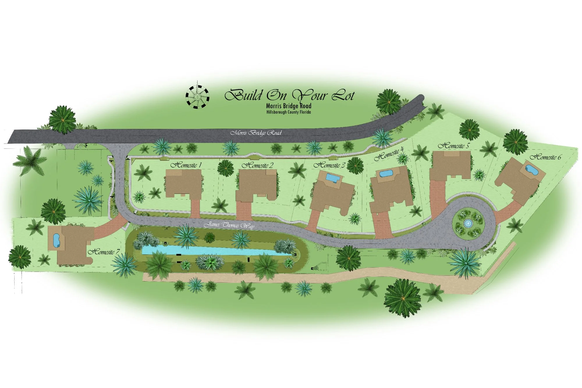 Morris Bridge color site plan — residential subdivision site plan rendering