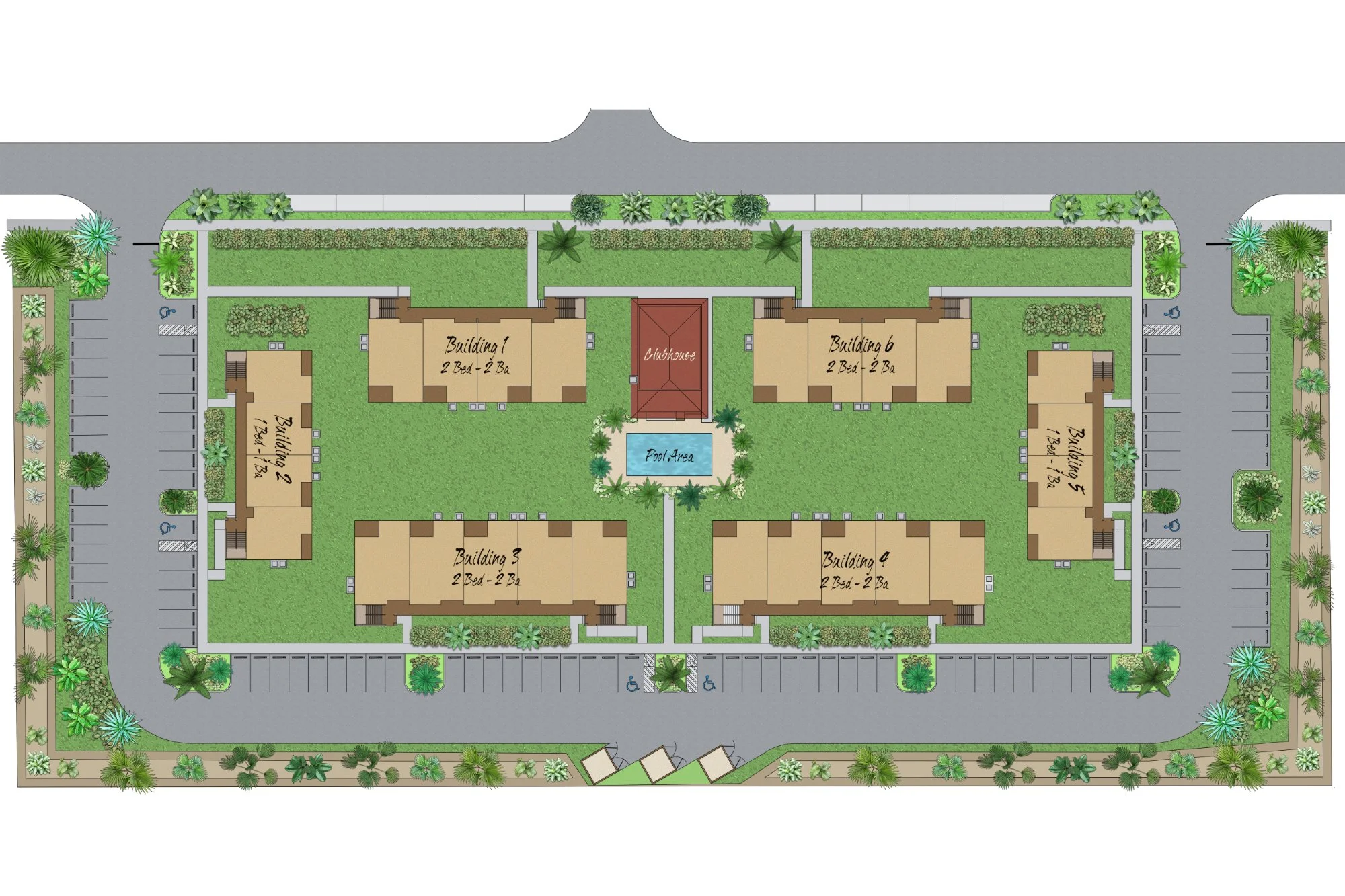 Playtime Storage color site plan — commercial storage facility site plan rendering